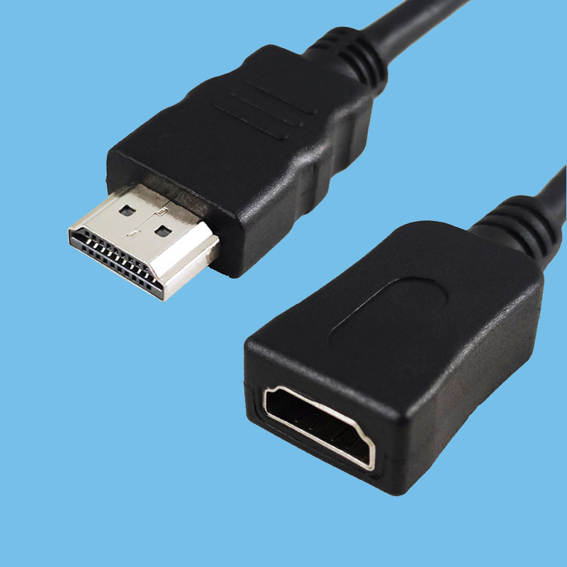 HDMI 公-母连接器镀镍外壳尺寸 0.3MT ~ 3.0MT 黑色